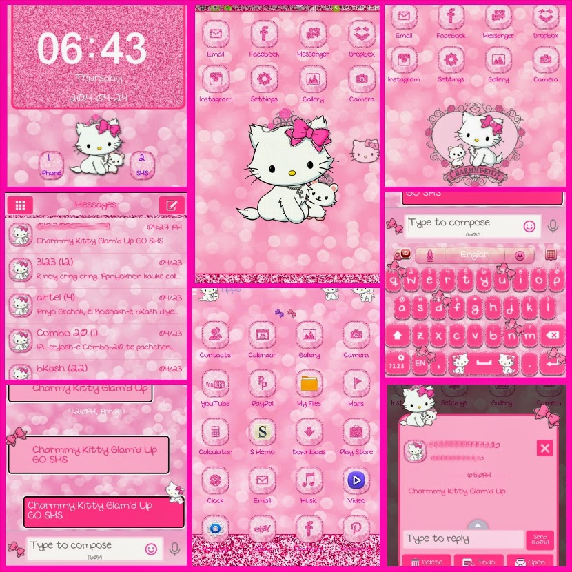 Charmmy Kitty Glam'd Up Go Launcher Theme, Go Sms Theme, - Go Keyboard Pro Themes , HD Wallpaper & Backgrounds