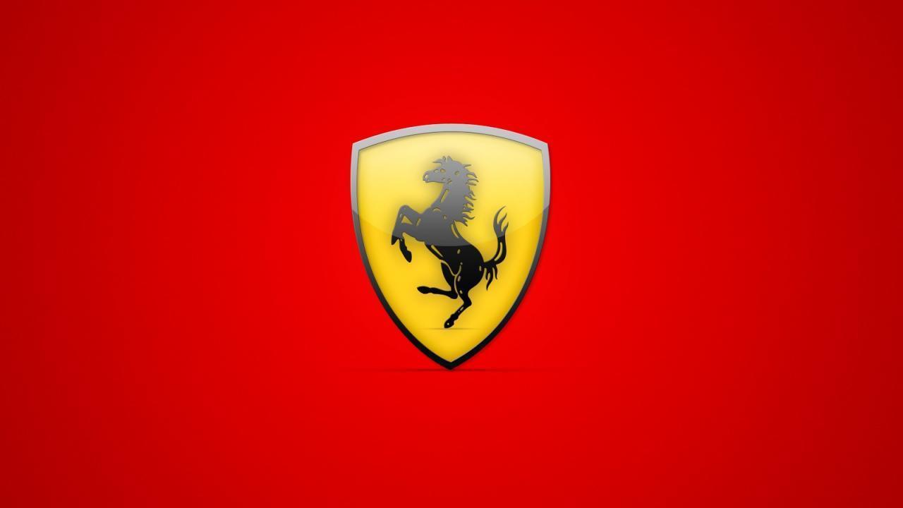 Red Ferrari Logo Background Wallpaper Desktop - Hd Wallpaper Ferrari Logo , HD Wallpaper & Backgrounds