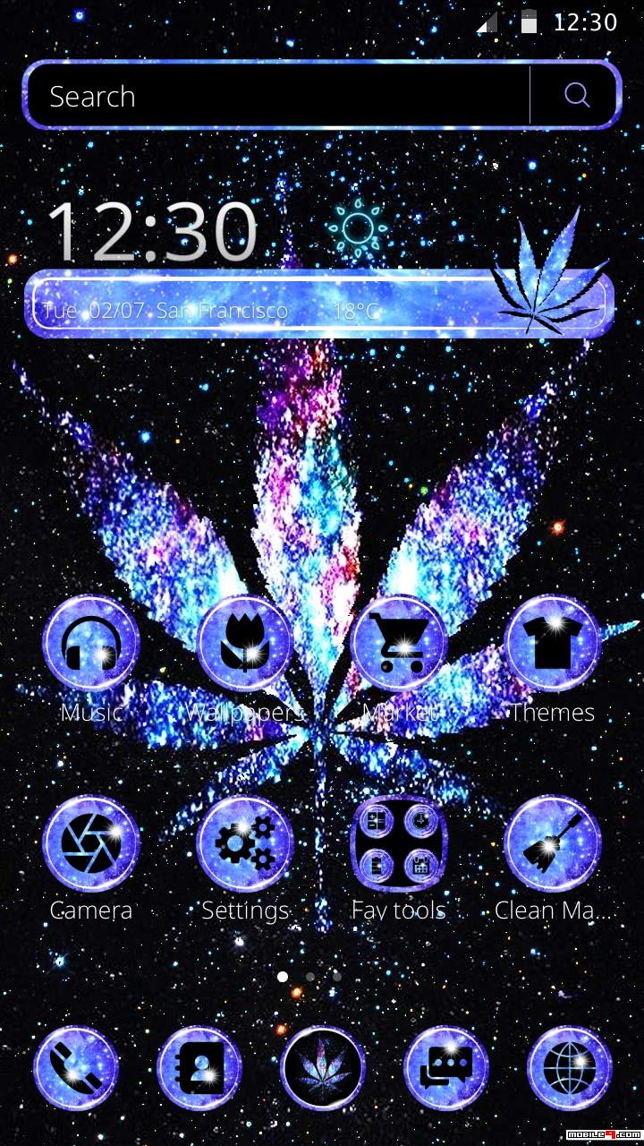 Shiny Galaxy Weed Launcher Theme - Poster , HD Wallpaper & Backgrounds