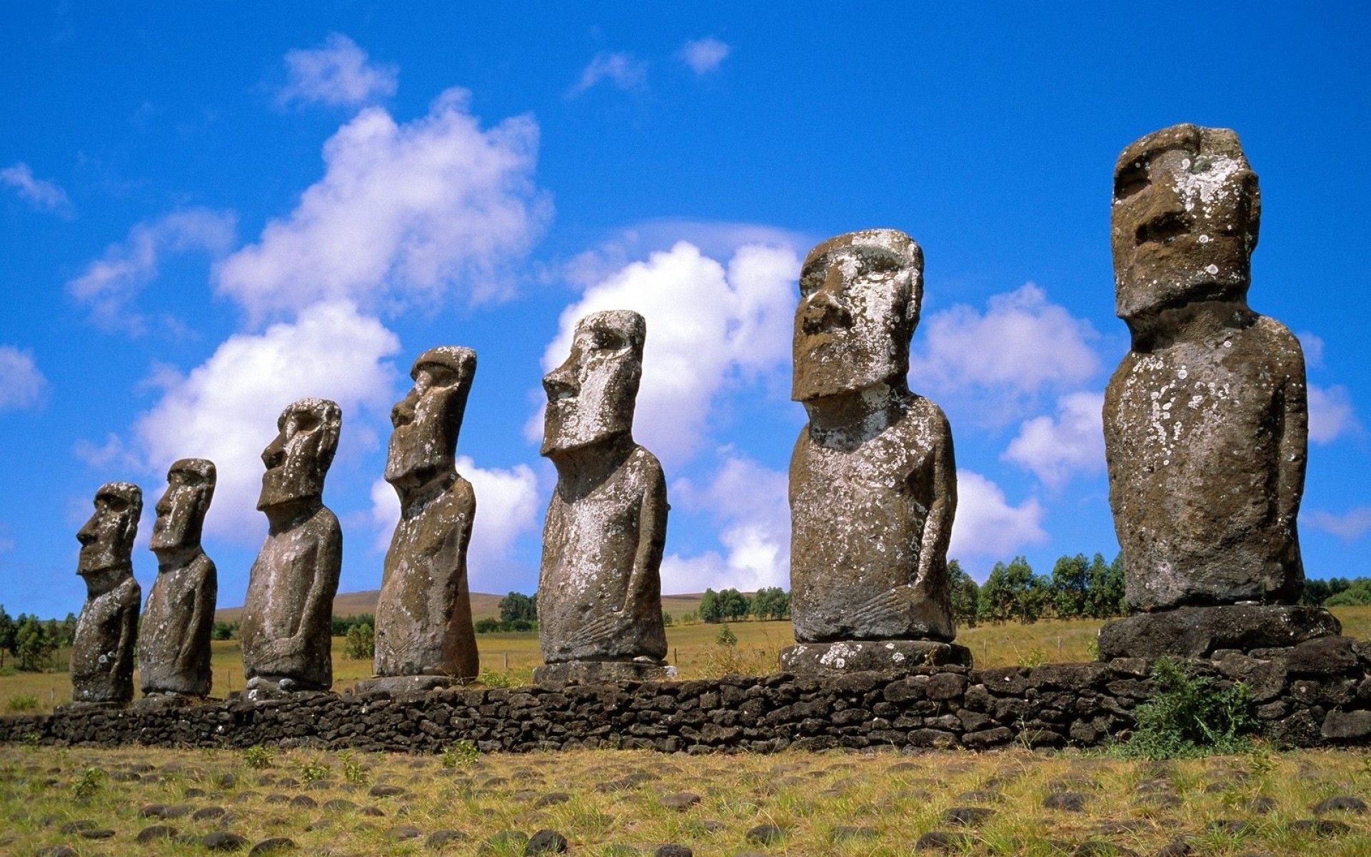 Easter Island Wallpaper - Ahu Akivi , HD Wallpaper & Backgrounds