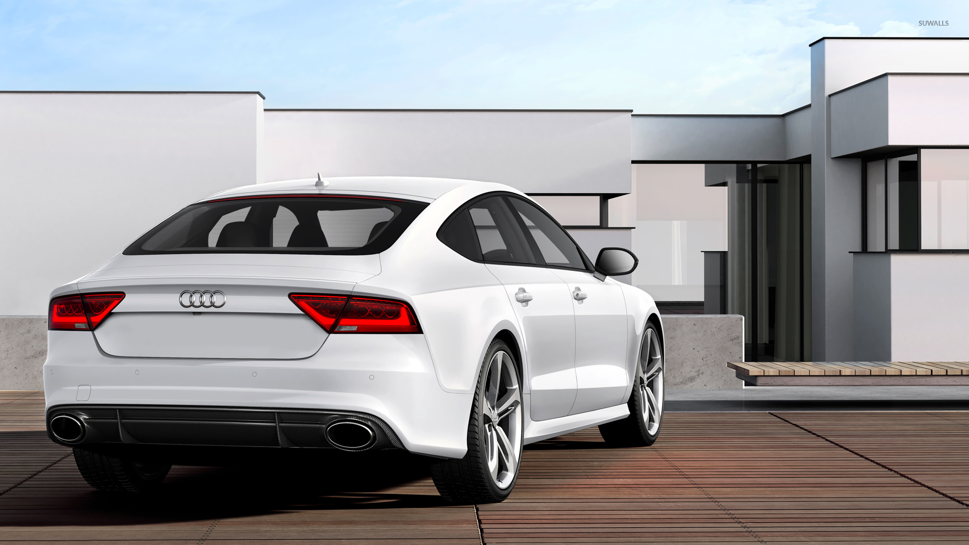 Back View Of A 2014 Audi Rs7 Sportback Wallpaper Audi Rs7