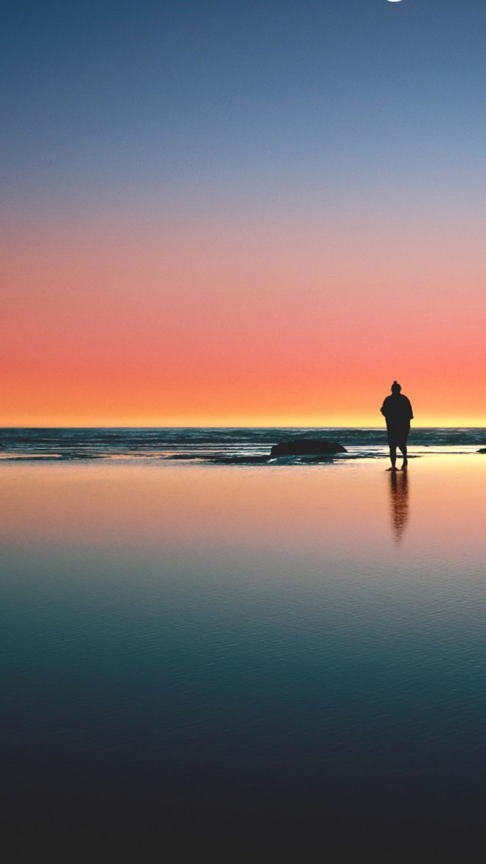 Loneliness Sea Beach Sunset Hd Mobile Wallpaper - Sunset , HD Wallpaper & Backgrounds