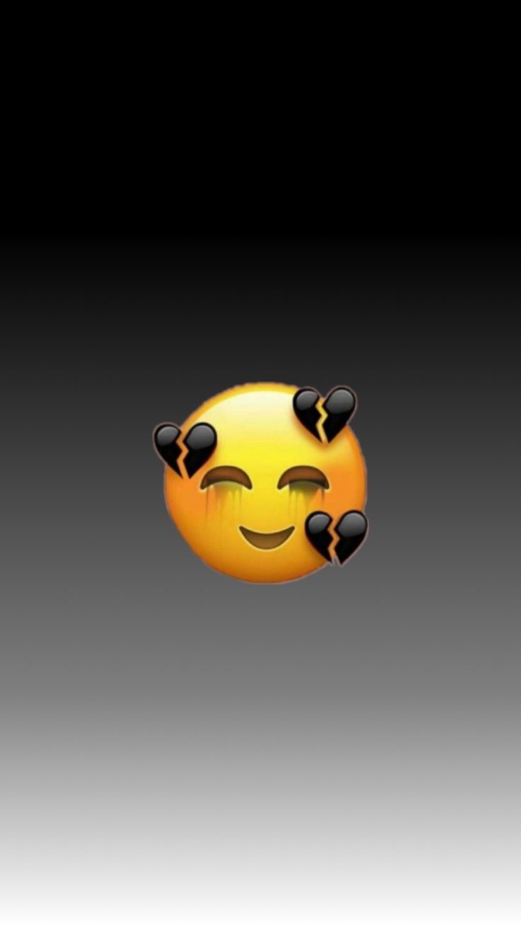 Emoji Iphone Patah Hati Latar Hitam , HD Wallpaper & Backgrounds