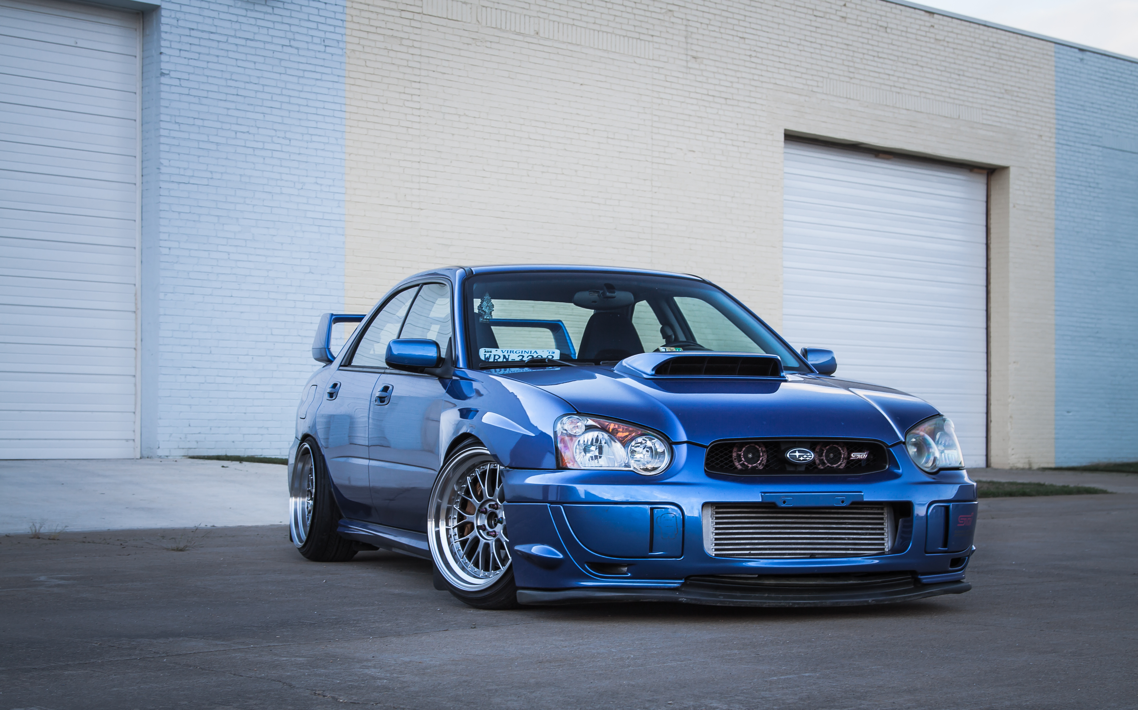 Wallpaper Subaru, Impreza, Wrx, Sti, Blue, Garage - Subaru Impreza Wrx Sti 4k , HD Wallpaper & Backgrounds