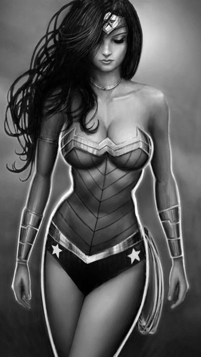 Wonder Woman Wallpapers For Iphone - Wonder Woman Black And White , HD Wallpaper & Backgrounds