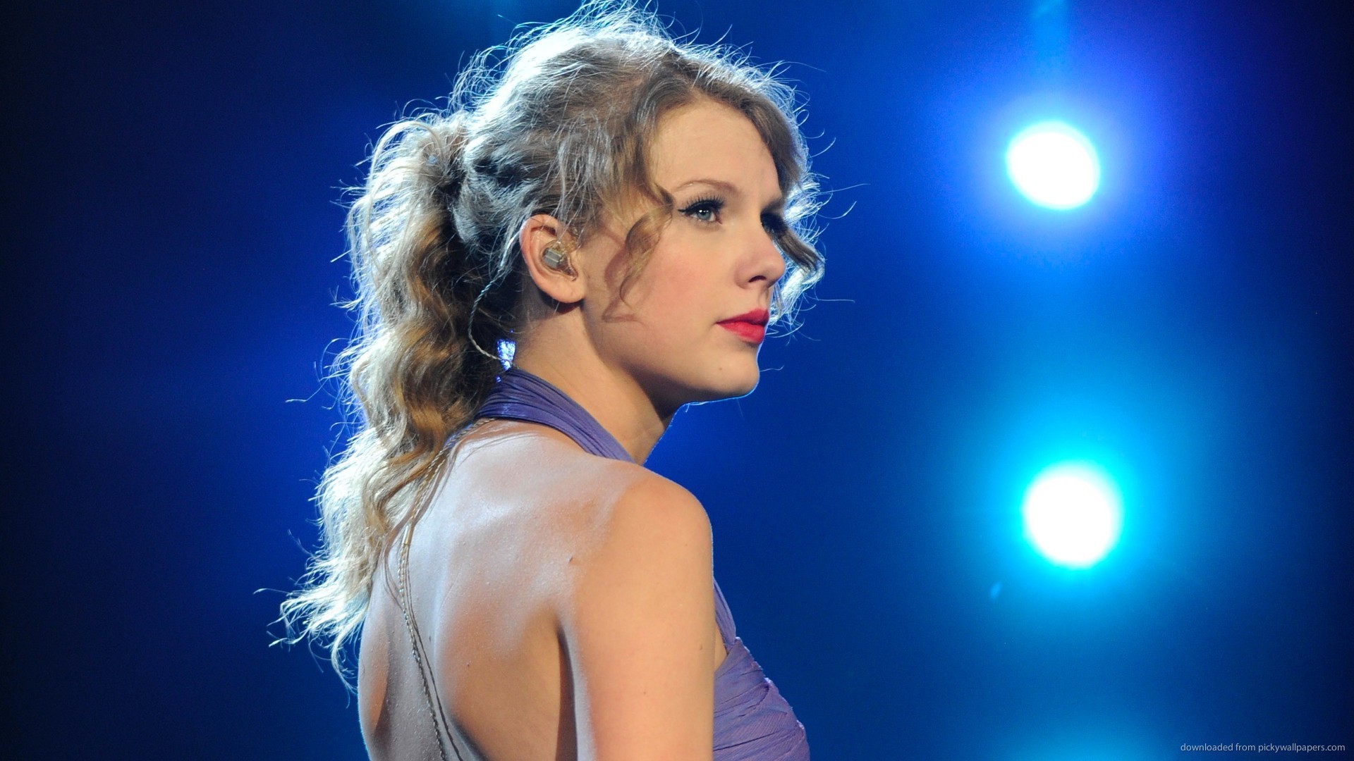 Taylor Swift Purple Dress Picture 
 Data-src /w/full/5/2/5/148802 - Taylor Swift Curly Hair Ponytail , HD Wallpaper & Backgrounds