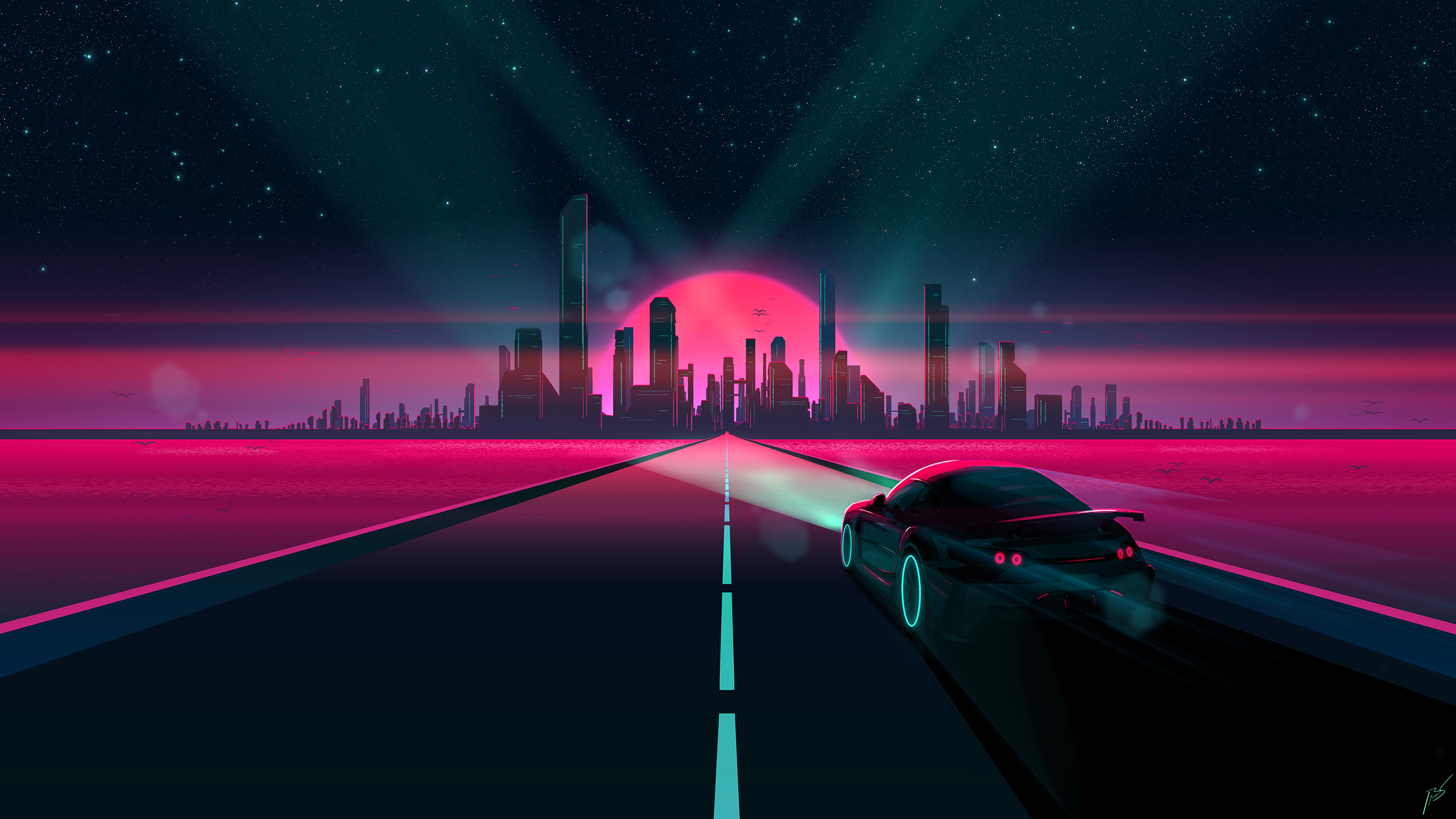 Retrowave Wallpaper Full Hd , HD Wallpaper & Backgrounds