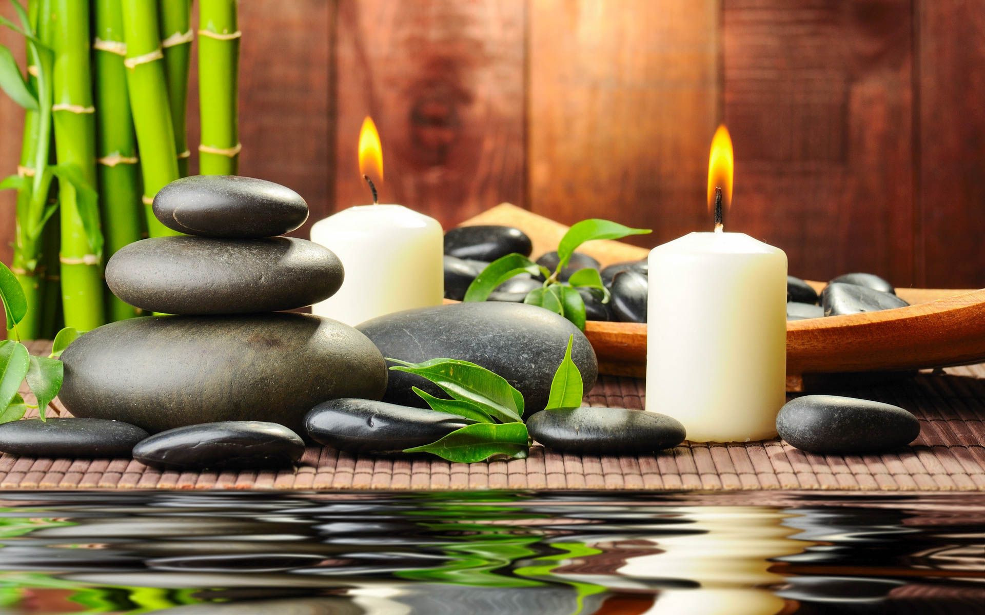 Meditation Stones And Candles , HD Wallpaper & Backgrounds