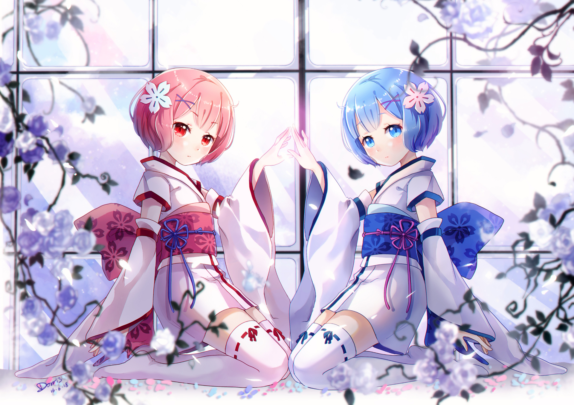Cute Anime Girl Twins , HD Wallpaper & Backgrounds