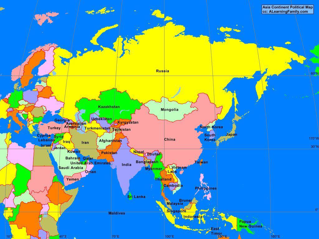 World Map Hd Wallpapers This - Asia Continent Political Map , HD Wallpaper & Backgrounds