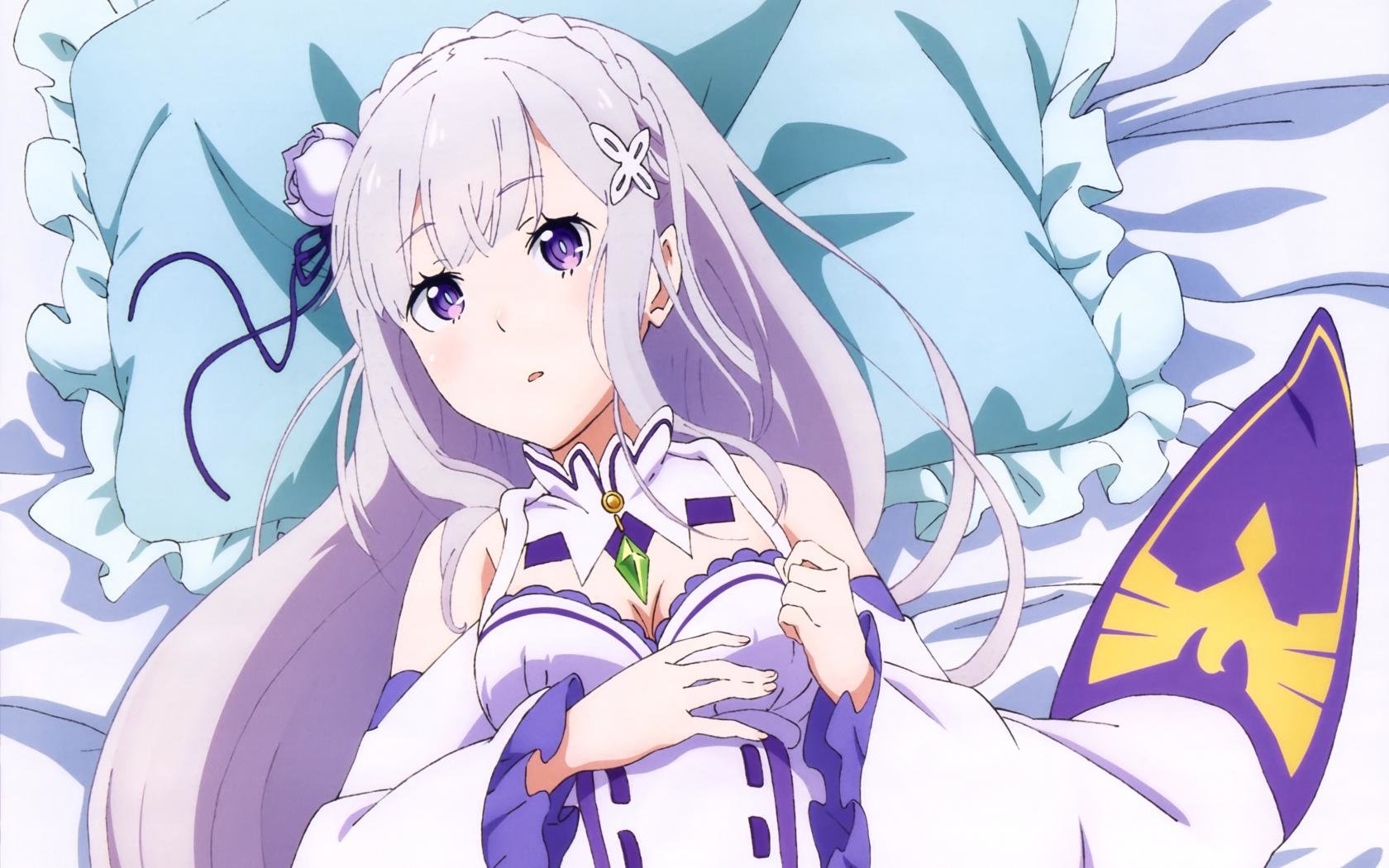 Free Download Emilia Wallpaper Id - Cute Re Zero Emilia , HD Wallpaper & Backgrounds