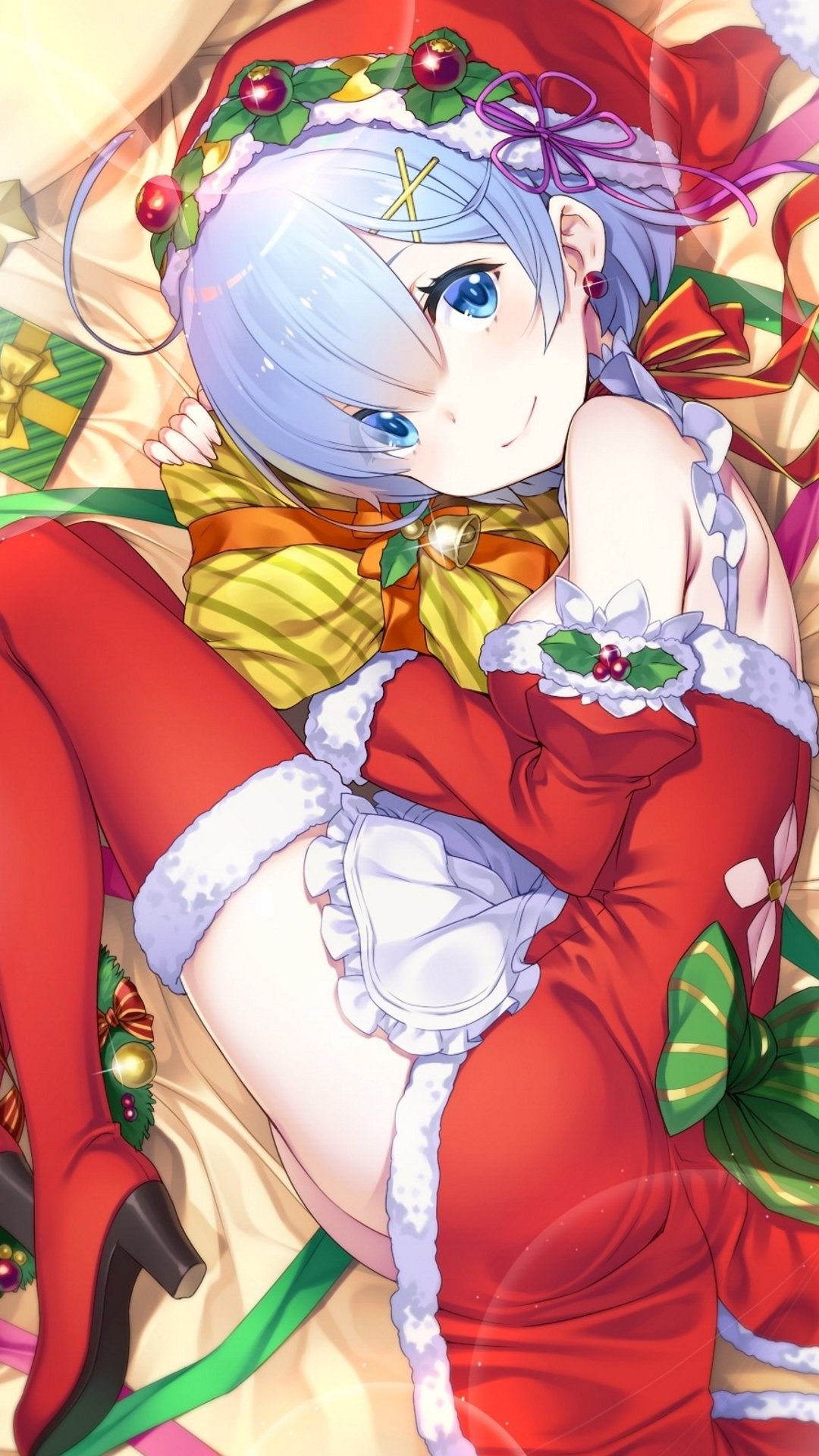 Christmas Anime 2017 Rem Rezero - Anime Christmas Hd Wallpaper Rem , HD Wallpaper & Backgrounds