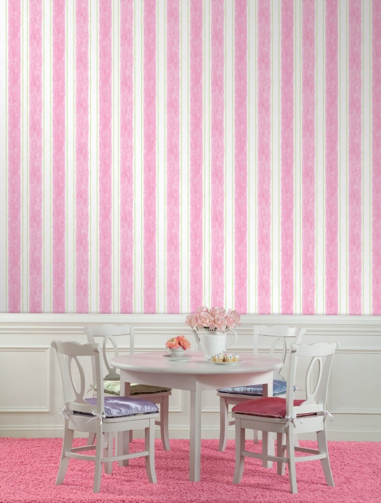 Wallpaper Pink And White Stripe - Princess Wallpaper Mural , HD Wallpaper & Backgrounds