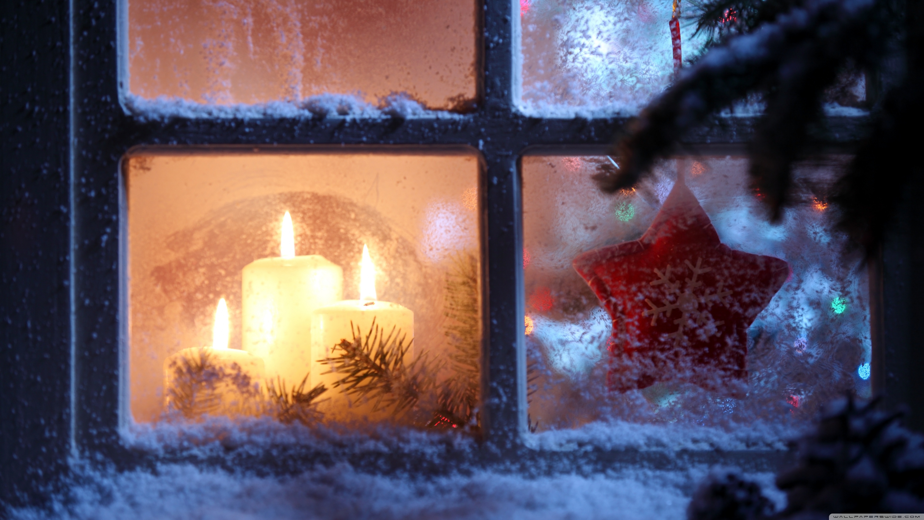 Christmas Window With Snow , HD Wallpaper & Backgrounds