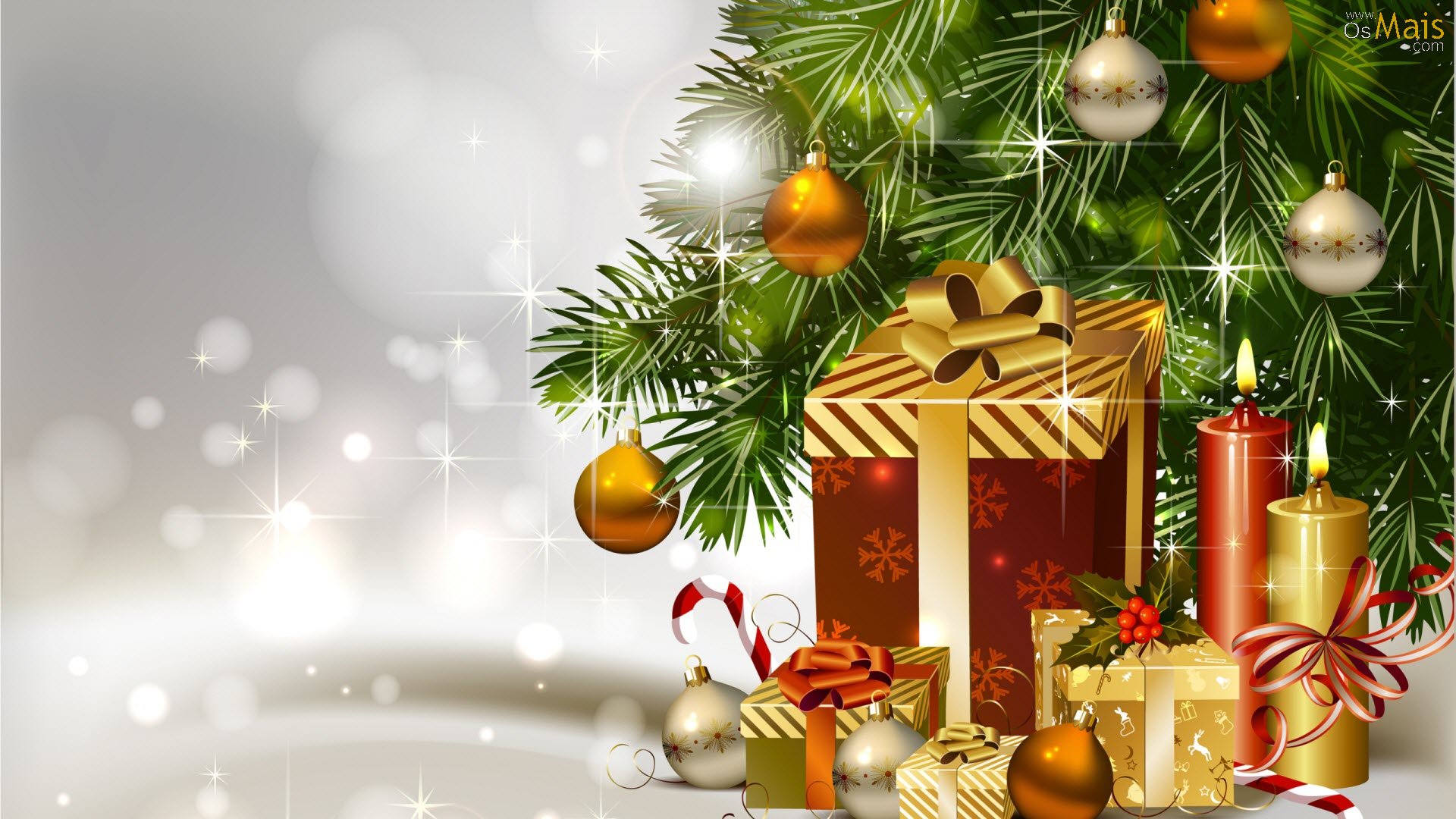 Christmas Tree And Gifts Background , HD Wallpaper & Backgrounds