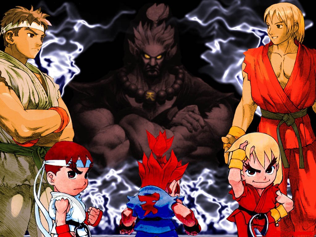 Capcom, Street Fighter, Ken Masters, Akuma , Ryu Wallpaper - Cartoon , HD Wallpaper & Backgrounds