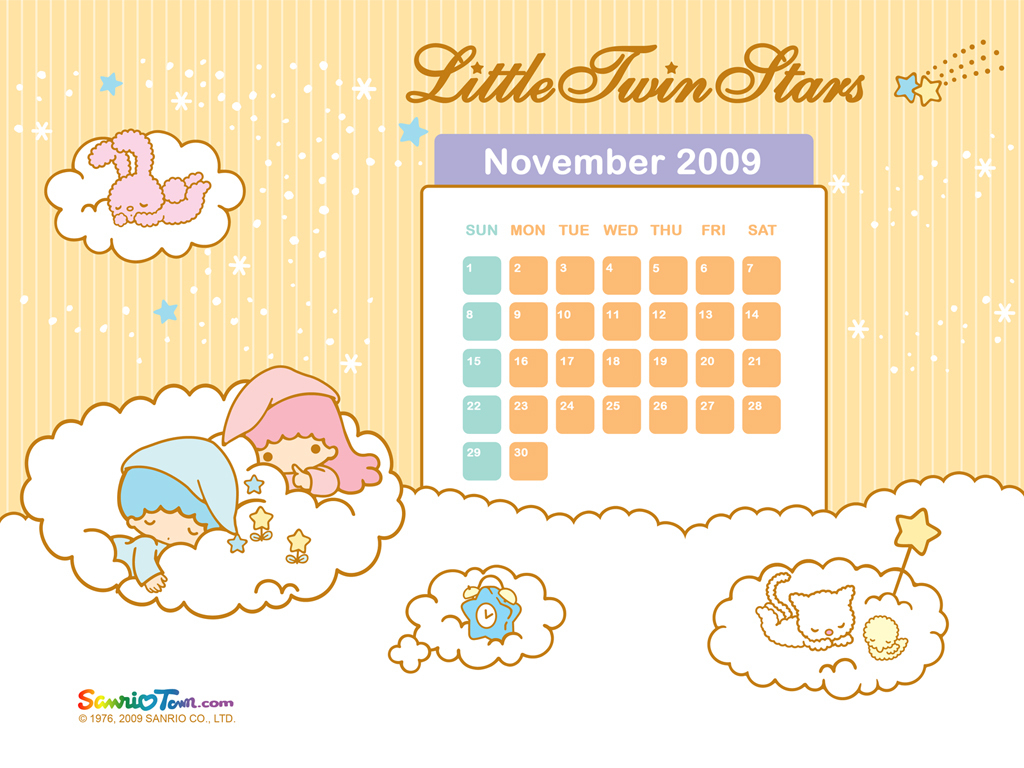 Little Twin Stars November Wallpaper - Little Twin Stars , HD Wallpaper & Backgrounds