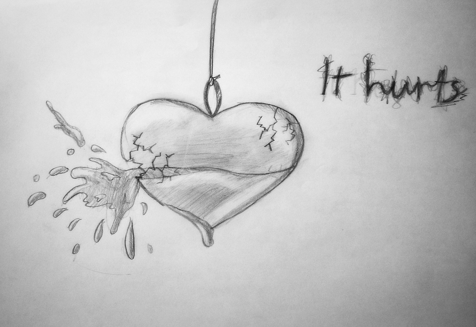 Drawn Broken Heart Sad - Heart Broken Girl Drawing , HD Wallpaper & Backgrounds