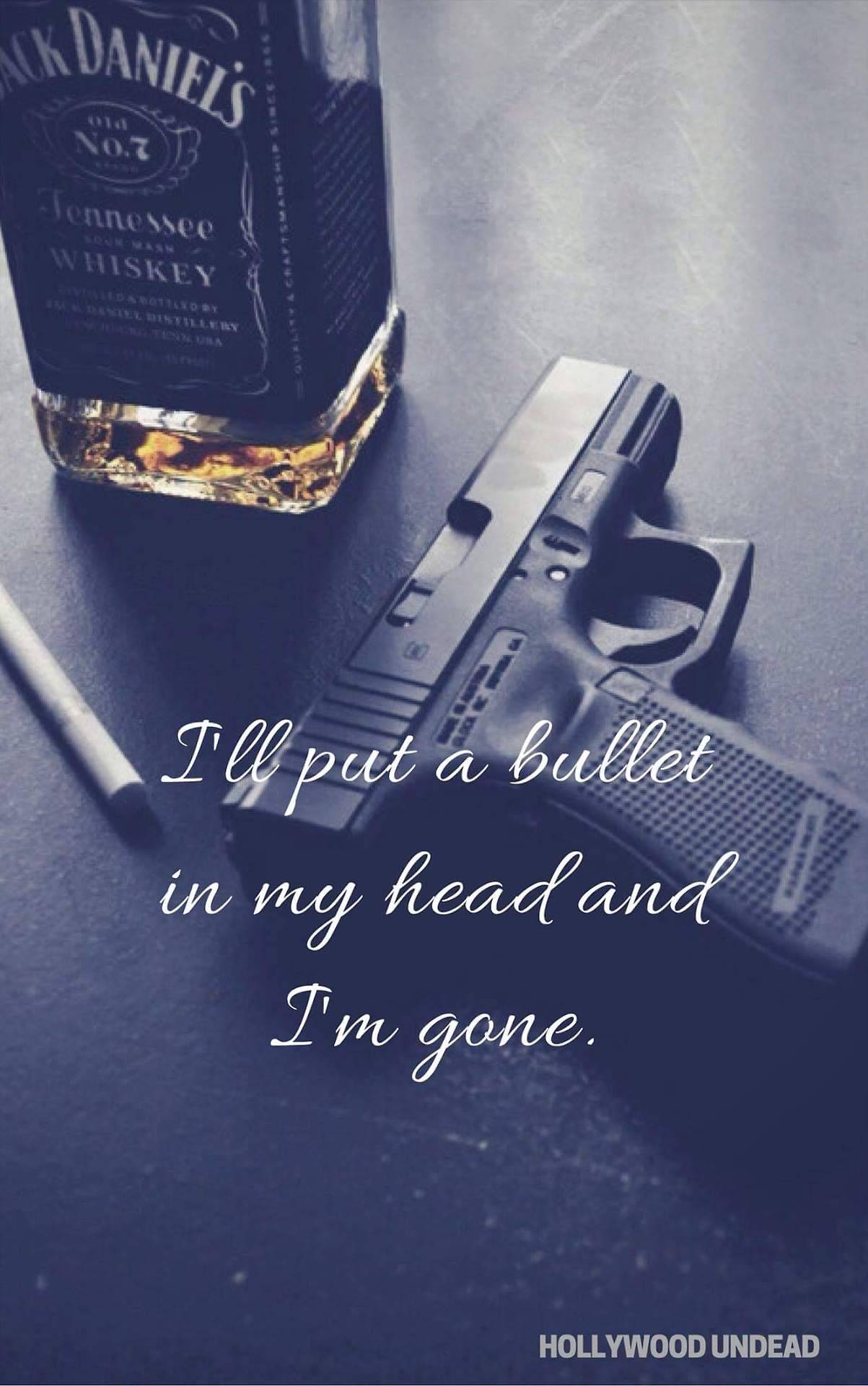 Hollywood Undead - “bullet” - Jack Daniels With Pistol , HD Wallpaper & Backgrounds