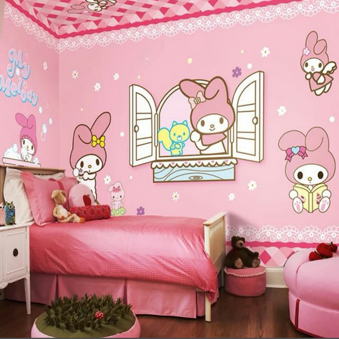 Little Girl Bedroom Wall Cherry Blossoms , HD Wallpaper & Backgrounds