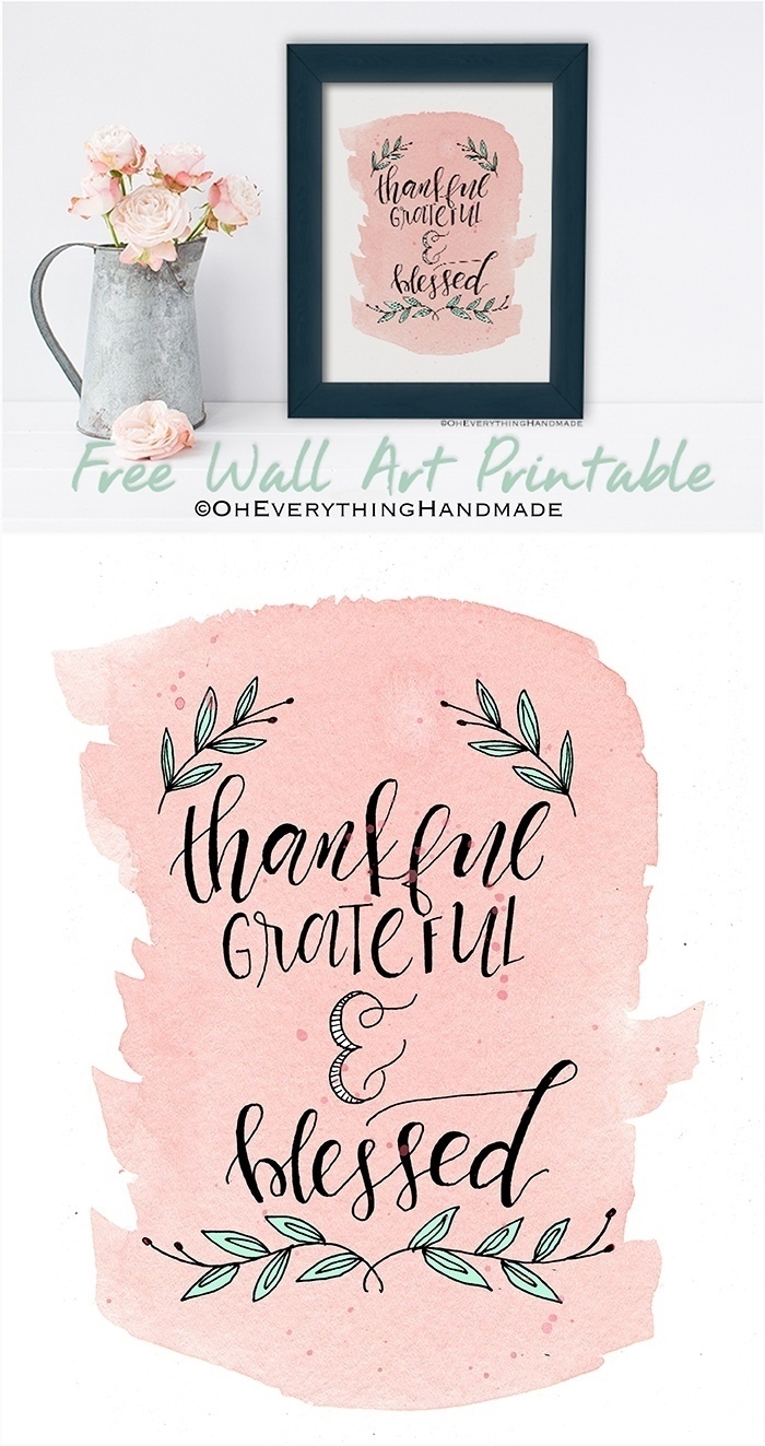 Thankful Grateful Blessed Printable Diy Prints Ideas - Free Printable Thankful Grateful Blessed , HD Wallpaper & Backgrounds