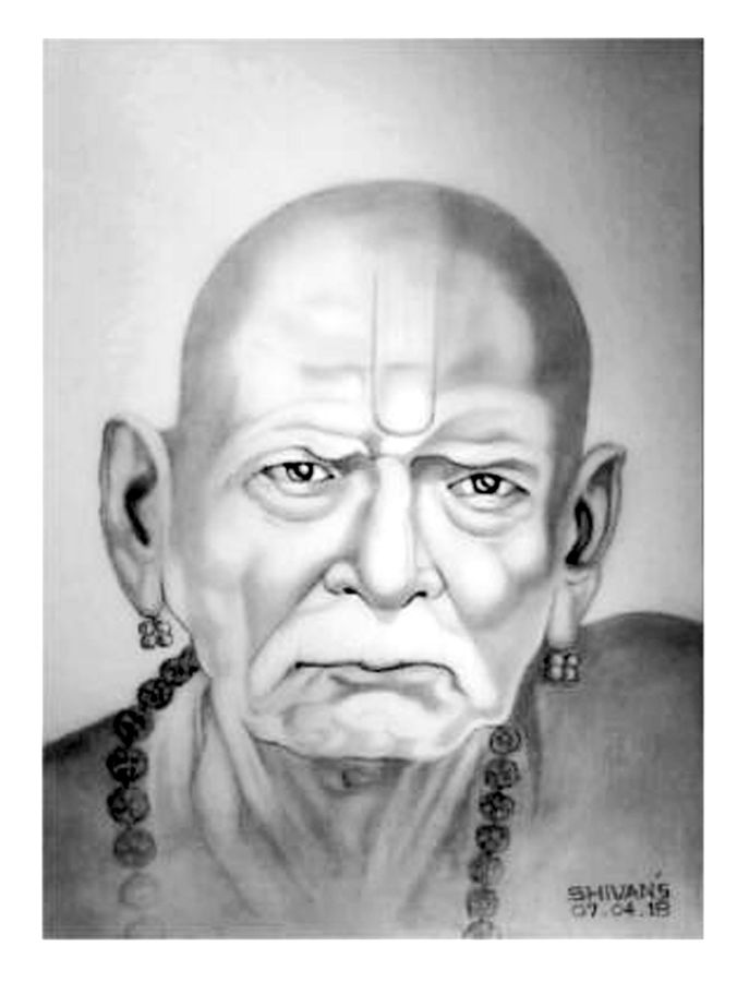 Indian Guru Swami Samarth, 8 X 10 Inch, Shivkumar Menon,8x10inch,drawing - Swami Samarth , HD Wallpaper & Backgrounds