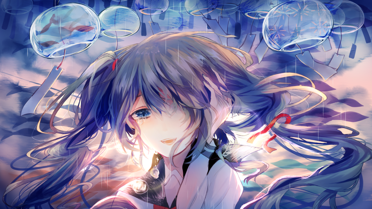 Hatsune Miku, Crying, Tears, Expression, Vocaloid - Without You I M Just A Sad Song Lyrics , HD Wallpaper & Backgrounds
