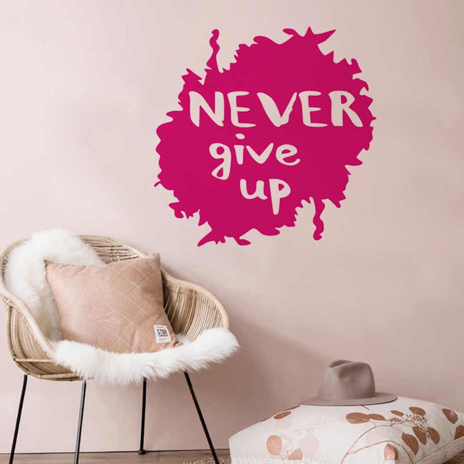 Never Give Up Motivation Sayings Wall Sticker For Kids - Unicorn Nursery Wall Decor , HD Wallpaper & Backgrounds