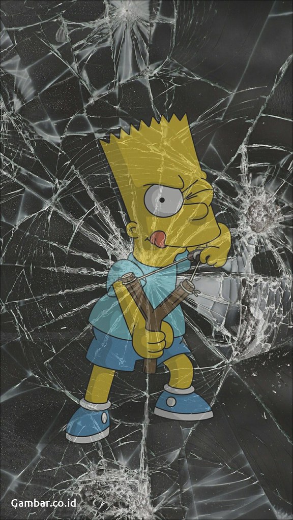 Bart Simpson Broken Screen , HD Wallpaper & Backgrounds