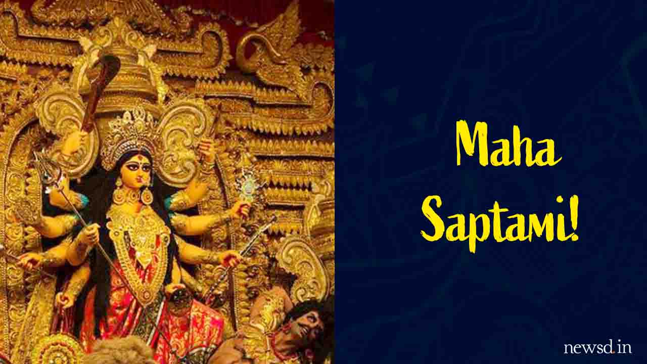 Happy Maha Saptami - Saptami Of Durga Puja 2019 , HD Wallpaper & Backgrounds