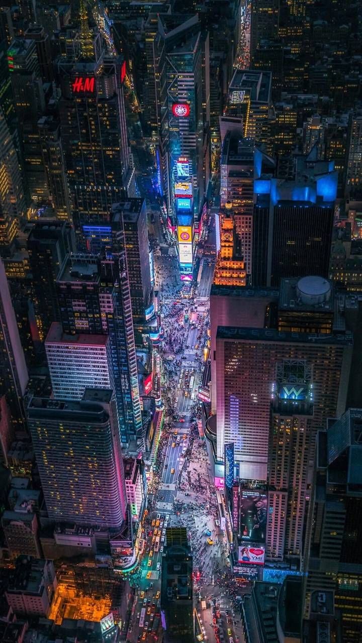 Times Square Drone Night , HD Wallpaper & Backgrounds