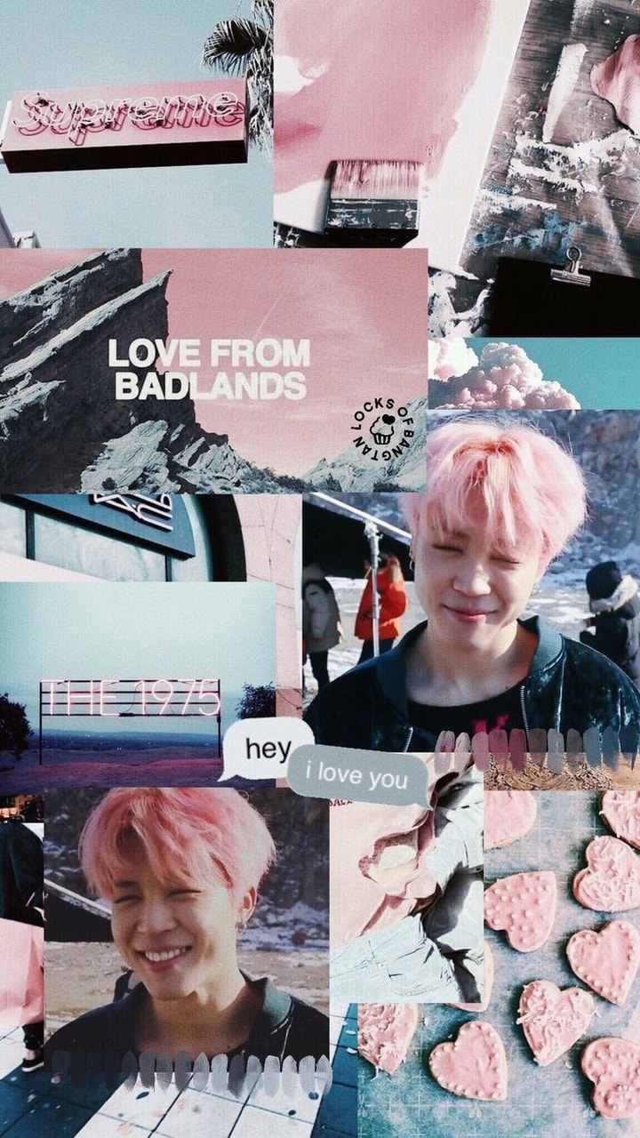 Pink, Wallpaper, And Lockscreen Image - Lockscreen Jimin Collages , HD Wallpaper & Backgrounds