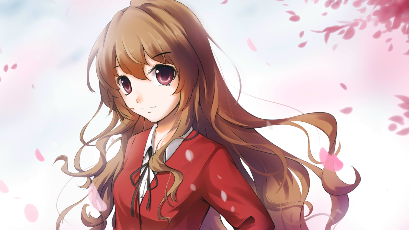 Anime Brown Hair Girl School , HD Wallpaper & Backgrounds