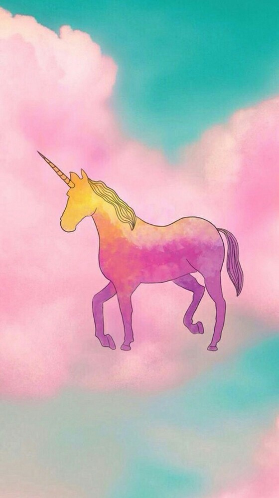 Unicorn And Wallpaper Image - Watercolor Iphone Unicorn , HD Wallpaper & Backgrounds