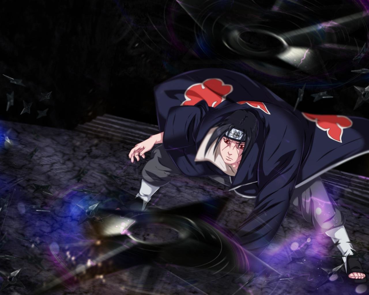 Best Itachi Uchiha Background Id - Itachi Uchiha Shuriken , HD Wallpaper & Backgrounds