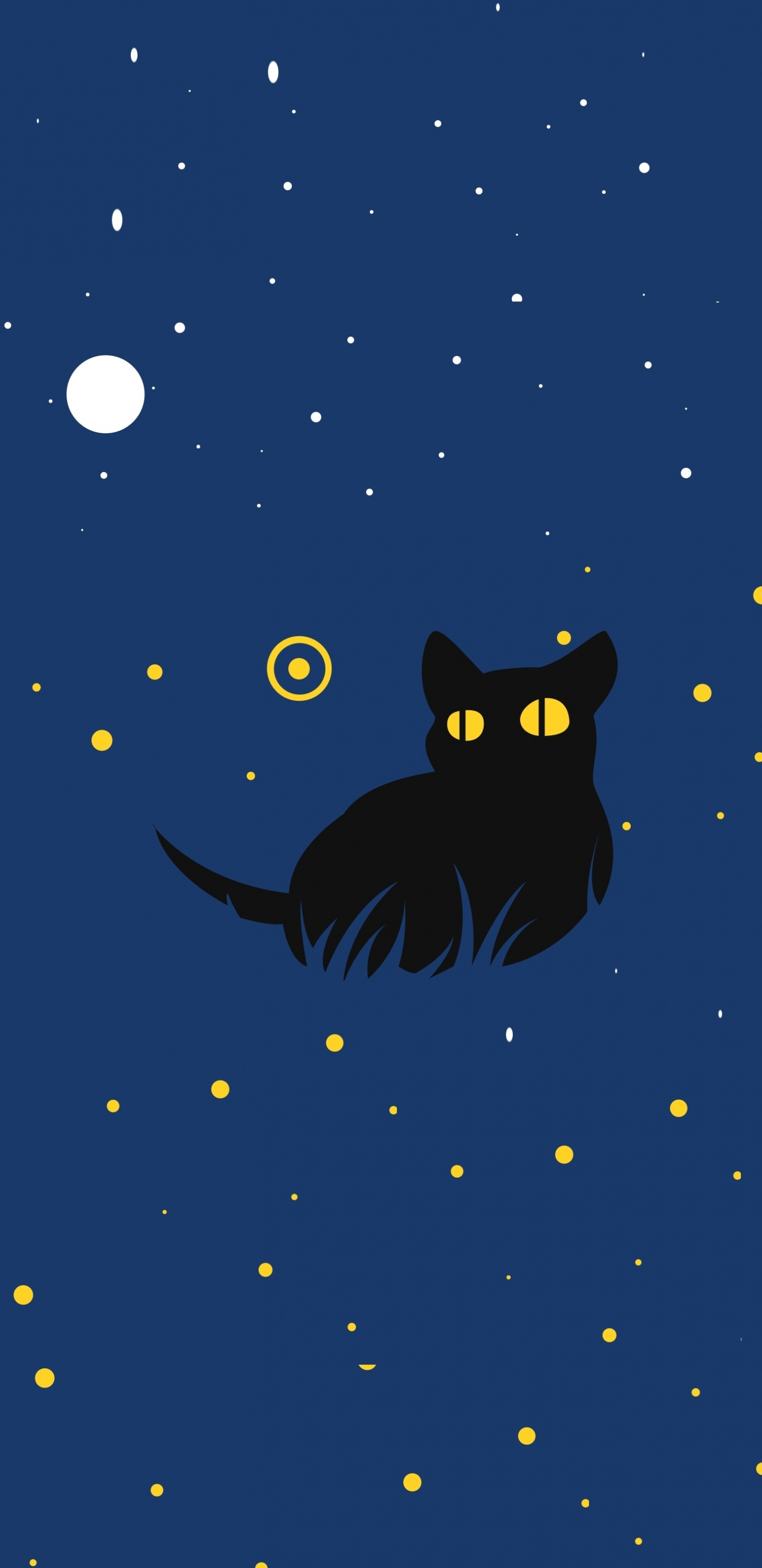 Cute, Black Cat, Minimal Art, Wallpaper - Cute Wallpaper For Samsung , HD Wallpaper & Backgrounds
