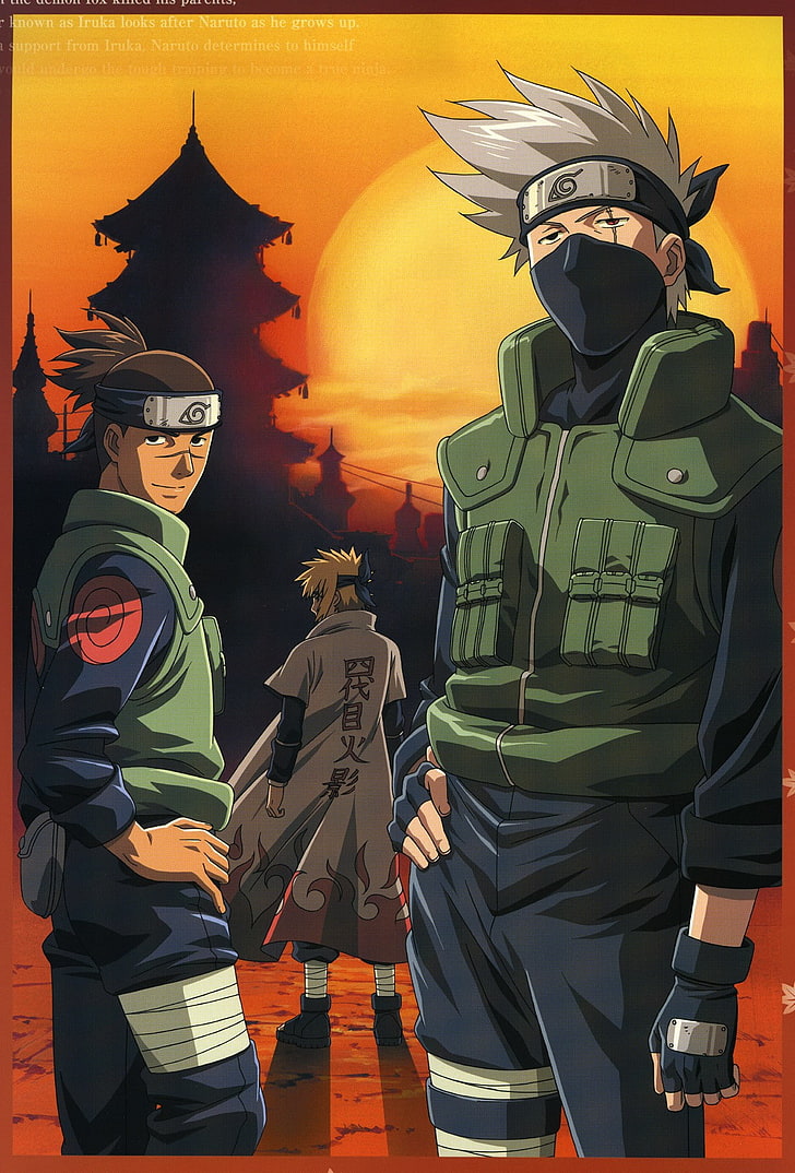 Naruto Shippuuden, Umino Iruka, Hatake Kakashi, Namikaze - Kakashi Hatake And Iruka , HD Wallpaper & Backgrounds