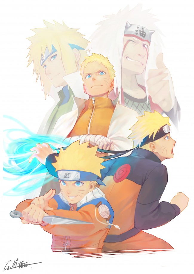 Naruto, Namikaze Minato, Uzumaki Naruto, Jiraiya Sensei - Minato Jiraiya And Naruto , HD Wallpaper & Backgrounds