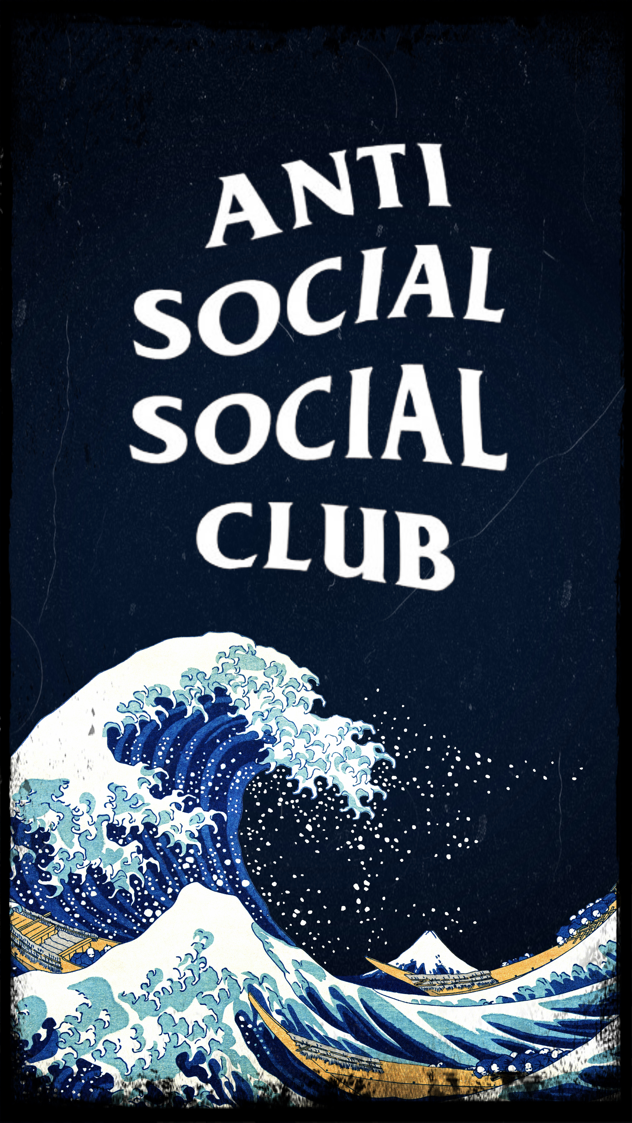#freetoedit #antisocialsocialclub #wallpaper #greatwaveofkanagawa - Anti Social Social Club Wallpaper Iphone , HD Wallpaper & Backgrounds
