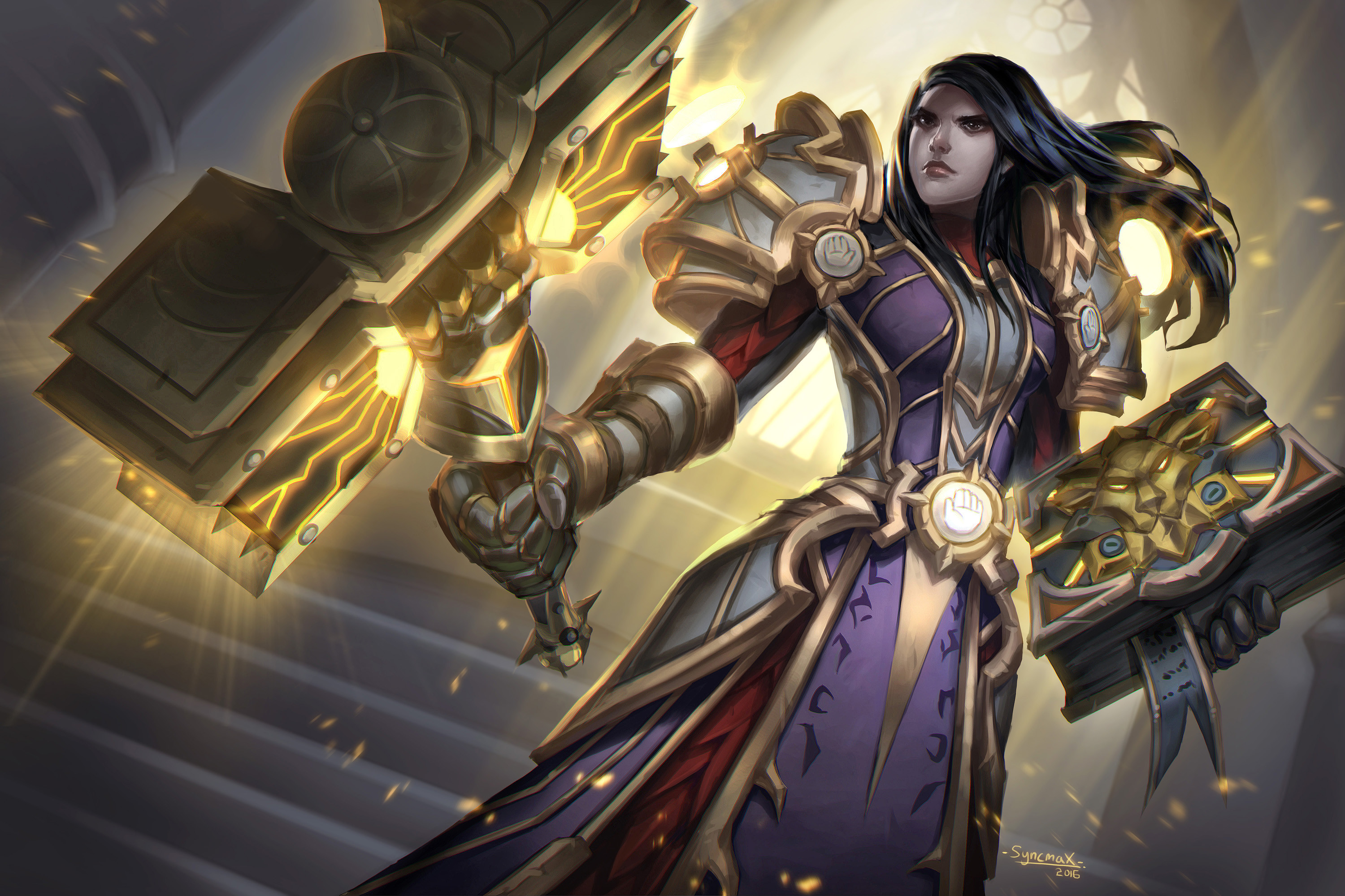 3000x2000, Human Paladin - Wow Human Female Paladin , HD Wallpaper & Backgrounds