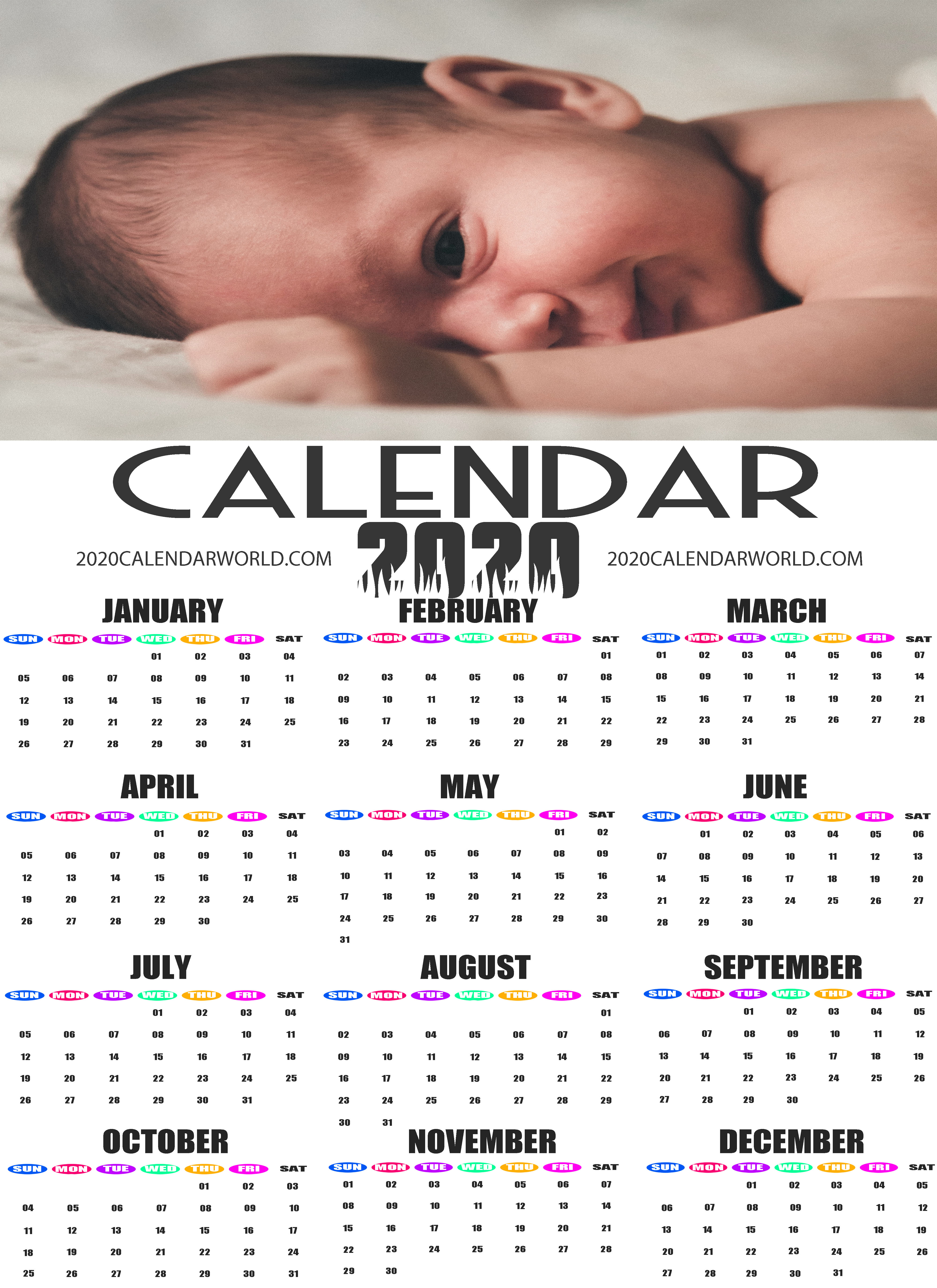 Cute Baby 2020 Calendar Wallpaper Printable - 2011 년 5 월 달력 , HD Wallpaper & Backgrounds