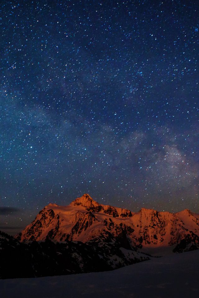 Starry Night Sky Mountain Nature Iphone Wallpaper , HD Wallpaper & Backgrounds