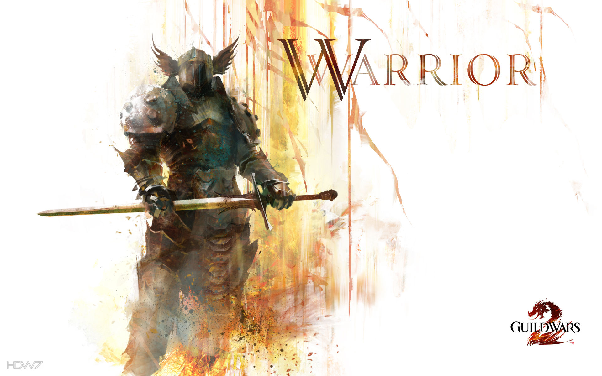 Guild Wars 2 Gw2 Warrior Widescreen Wallpaper - Guild Wars 2 Fighter , HD Wallpaper & Backgrounds