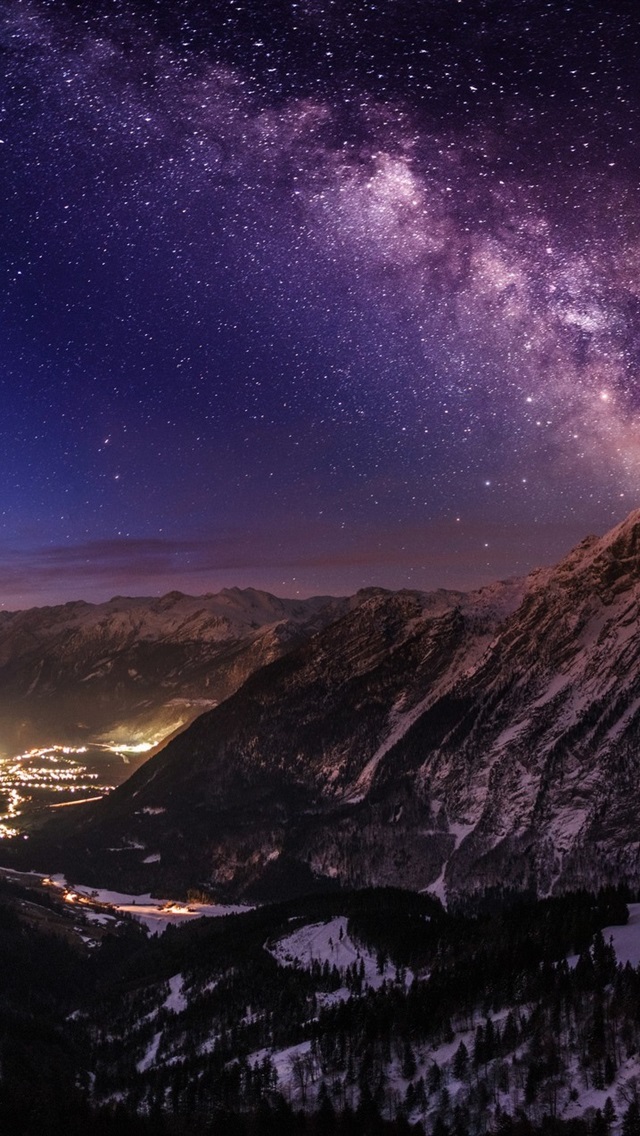 Iphone Wallpaper Mountains, Stars, Light, Night - Star , HD Wallpaper & Backgrounds