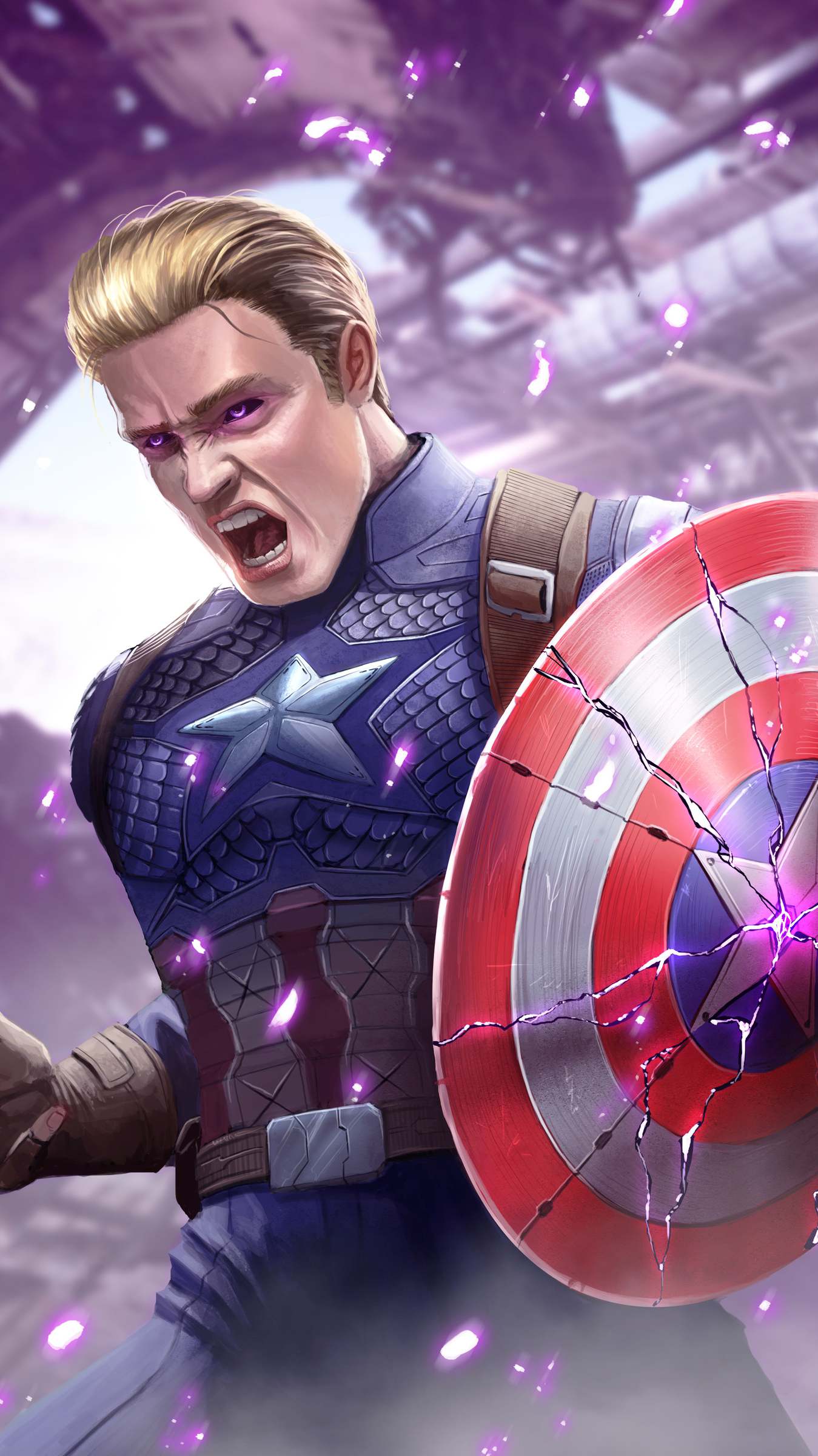 Captain America Broken Shield Endgame , HD Wallpaper & Backgrounds