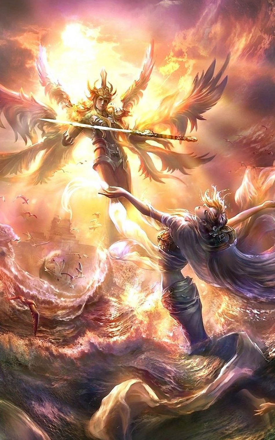 Angel Warrior Game Hd Mobile Wallpaper - Angel Warrior , HD Wallpaper & Backgrounds