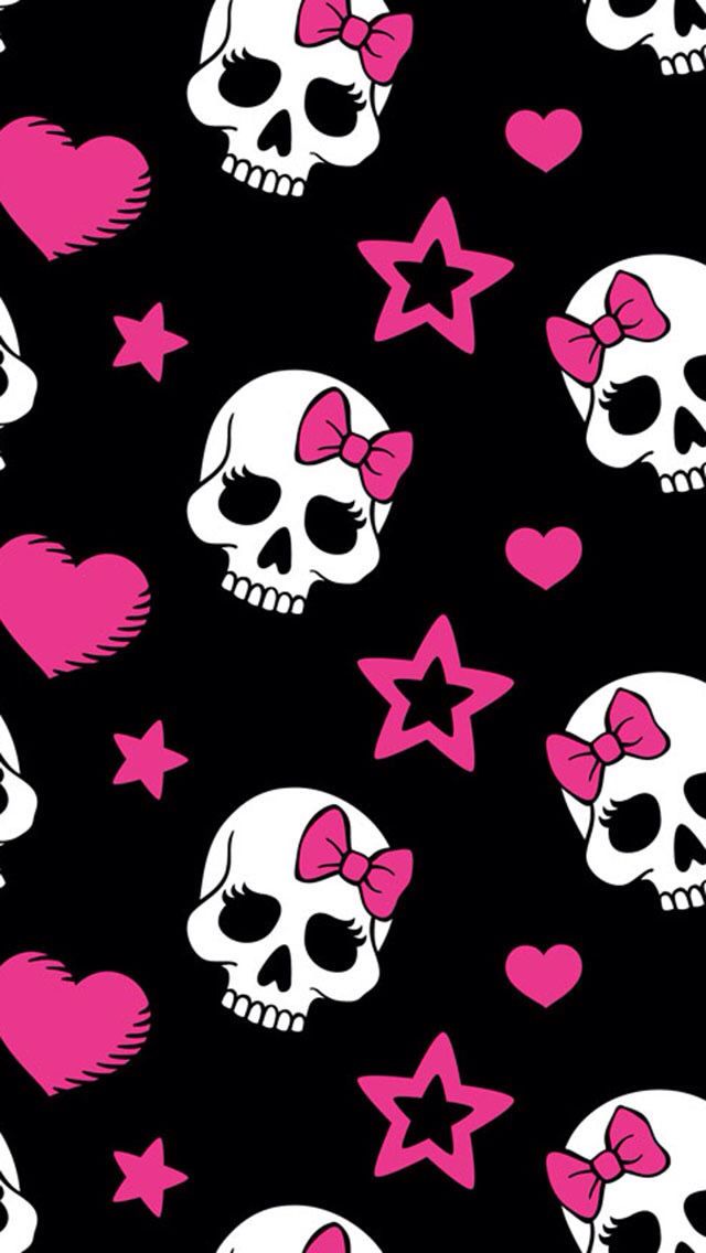 Emo Wallpaper For Phones - Girly Skull , HD Wallpaper & Backgrounds