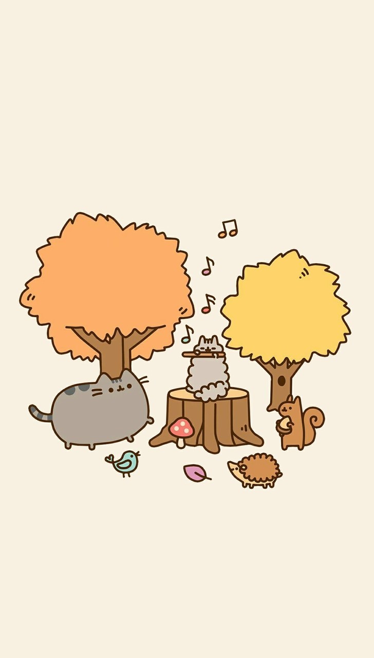 Cat, Wallpaper, And Pusheen Image - Pusheen Fall , HD Wallpaper & Backgrounds