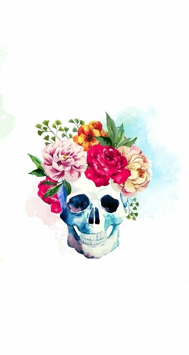 Wallpaper, Flowers, And Skull Image - Here's The Thing Fuck Everyone , HD Wallpaper & Backgrounds