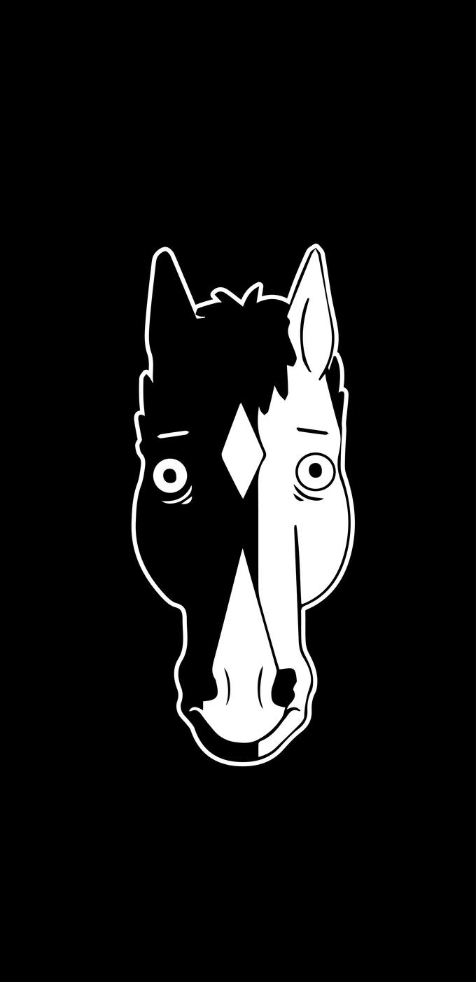 Head Cartoon Black And White Horse Font - Illustration , HD Wallpaper & Backgrounds